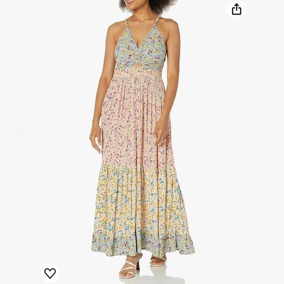 Angie Women's Peekaboo Tiered Maxi Dress. - Picture 5 of 8